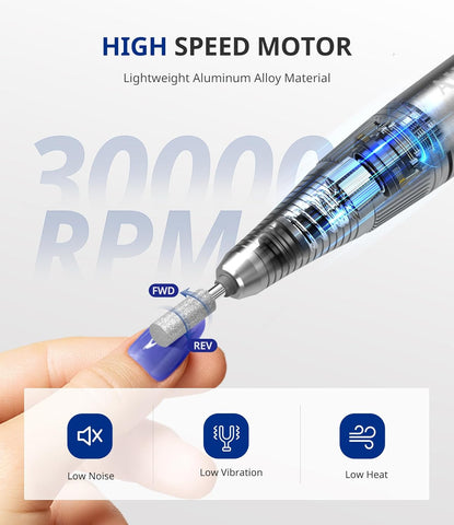 E8 Rechargeable Nail Drill 30000 RPM